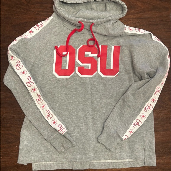 Sweaters - OSU Gray Hoodie with Red Accents